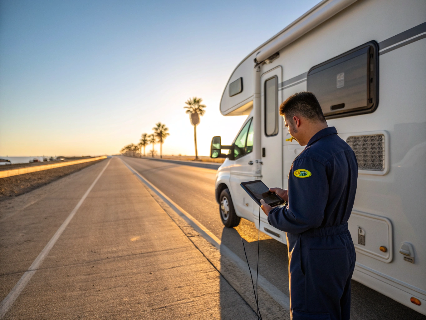Plumbing lines and water heater servicing on an RV