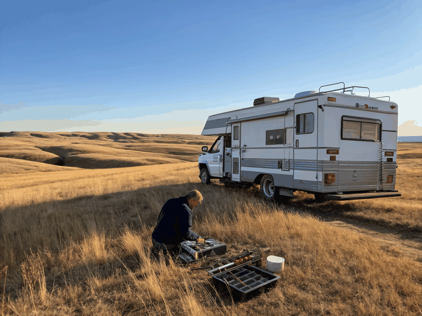 RV Tech Pro mobile technician performing on-site AC diagnostics in Columbia SC
